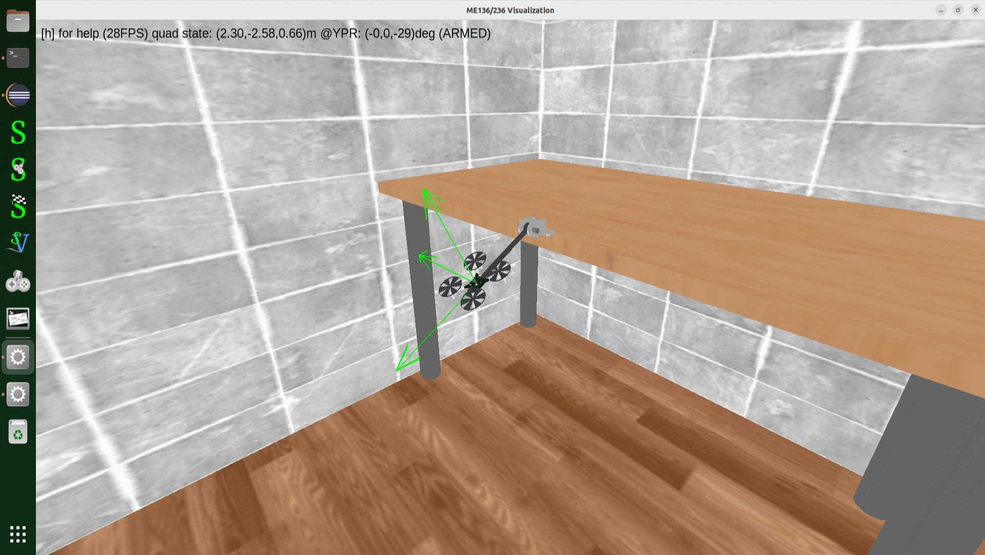 Drone Dynamics and Control Simulation ME236: force rig.