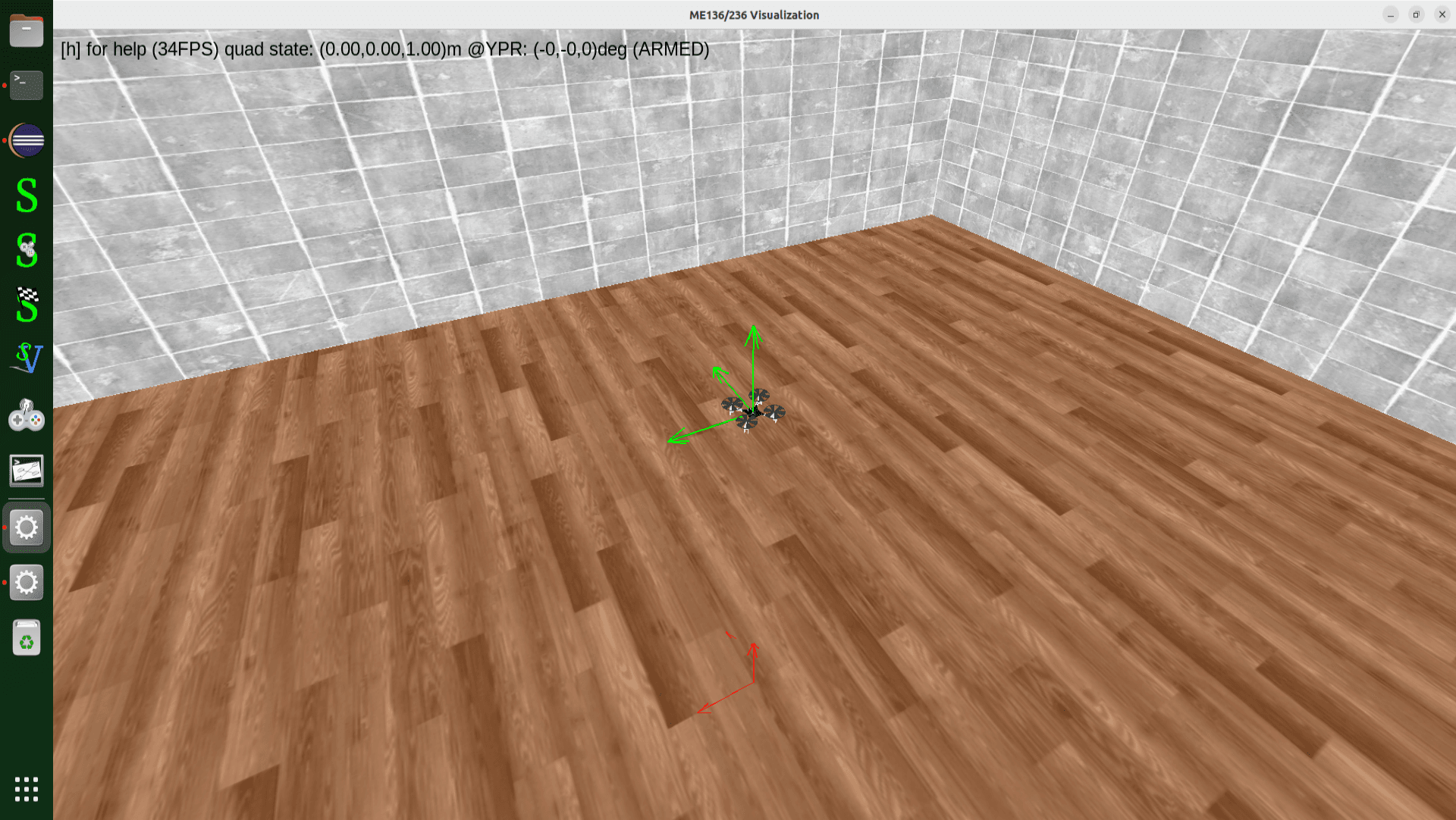 Drone Dynamics and Control Simulation ME236: hover.