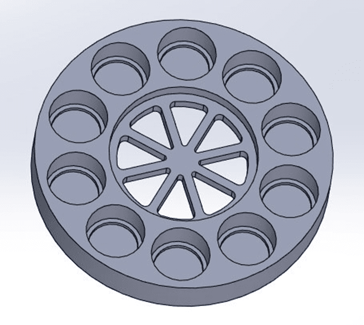 Gyroscopic Glove for Hand Tremors: cad housing weights top.