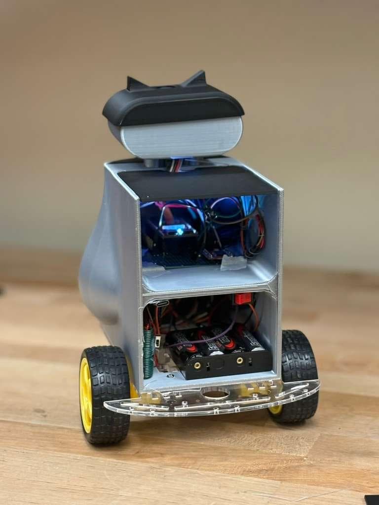 Robogotchi - Interactive Tamagotchi Robot: view rear.